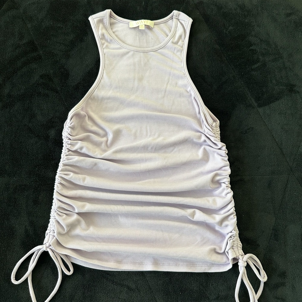 Lavender Sleeveless Ruched Top